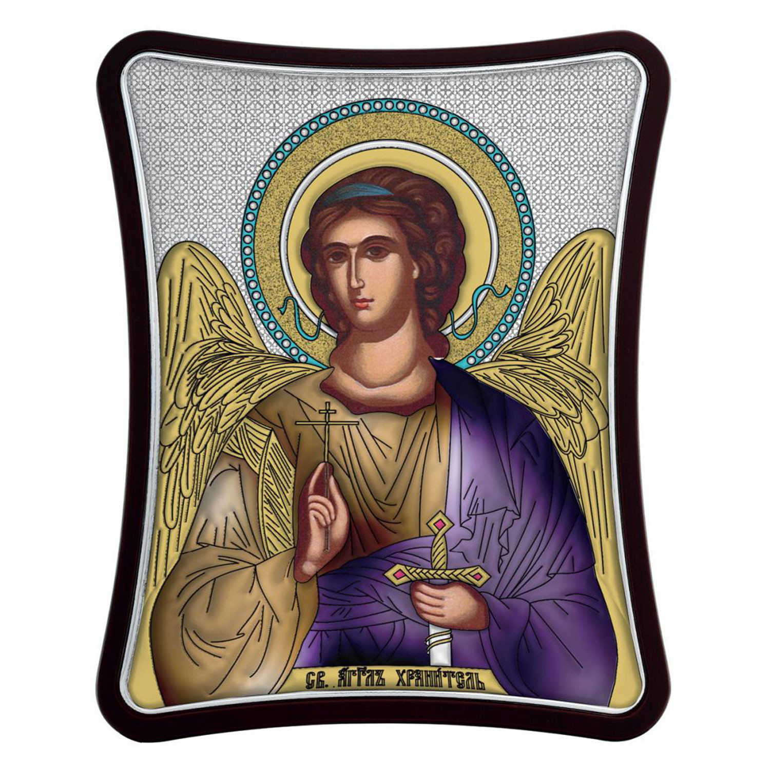 Ασημένια έγχρωμη εικόνα Φύλακας Άγγελος MA-E1426-XC img